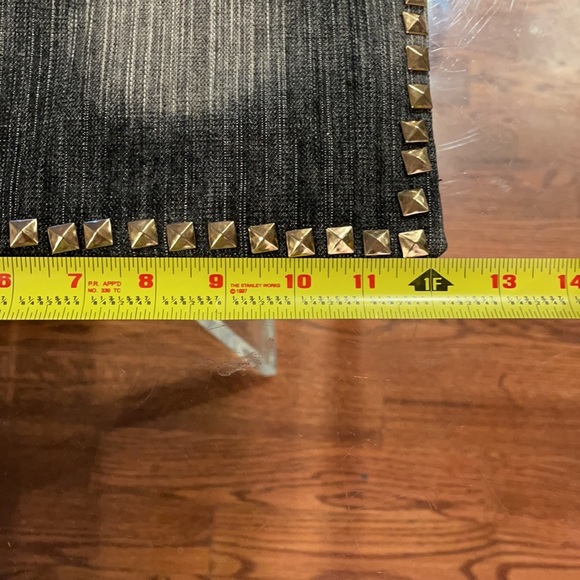 Gray stone washed denim with gold stud clutch Jean bag - Picture 7 of 8